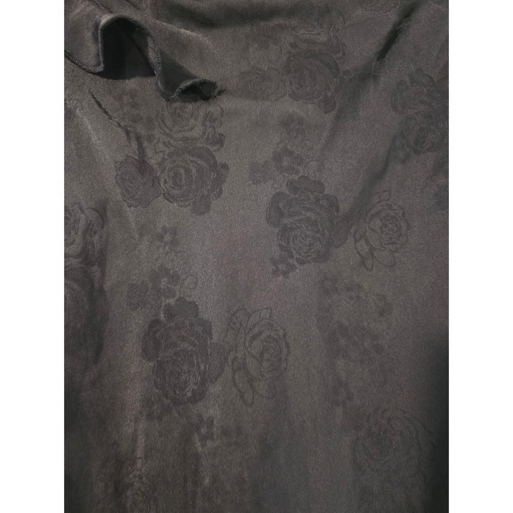 Tinsel Town Black Floral Jacquard Mini Dress Y2K Rosette Tie Strap Romantic Goth - Picture 4 of 8